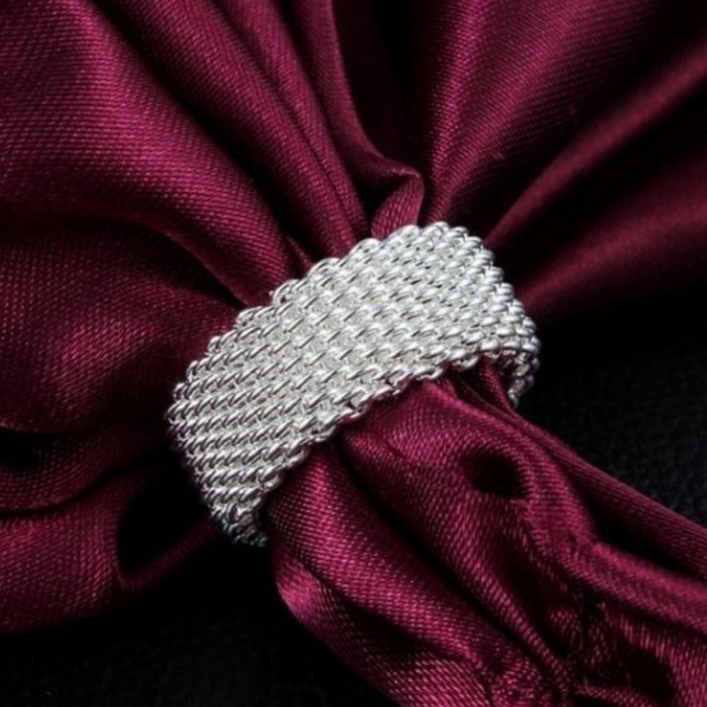 Essential 925 Silver Mesh Ring - Picture 2 of 4